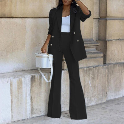 Women’s Blazer – Relaxed Fit – Double Breasted – Notched Lapel – Hip Length