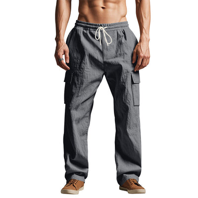 Men’s Cargo Pants – Relaxed Fit – Elastic Waist Multi-Pocket