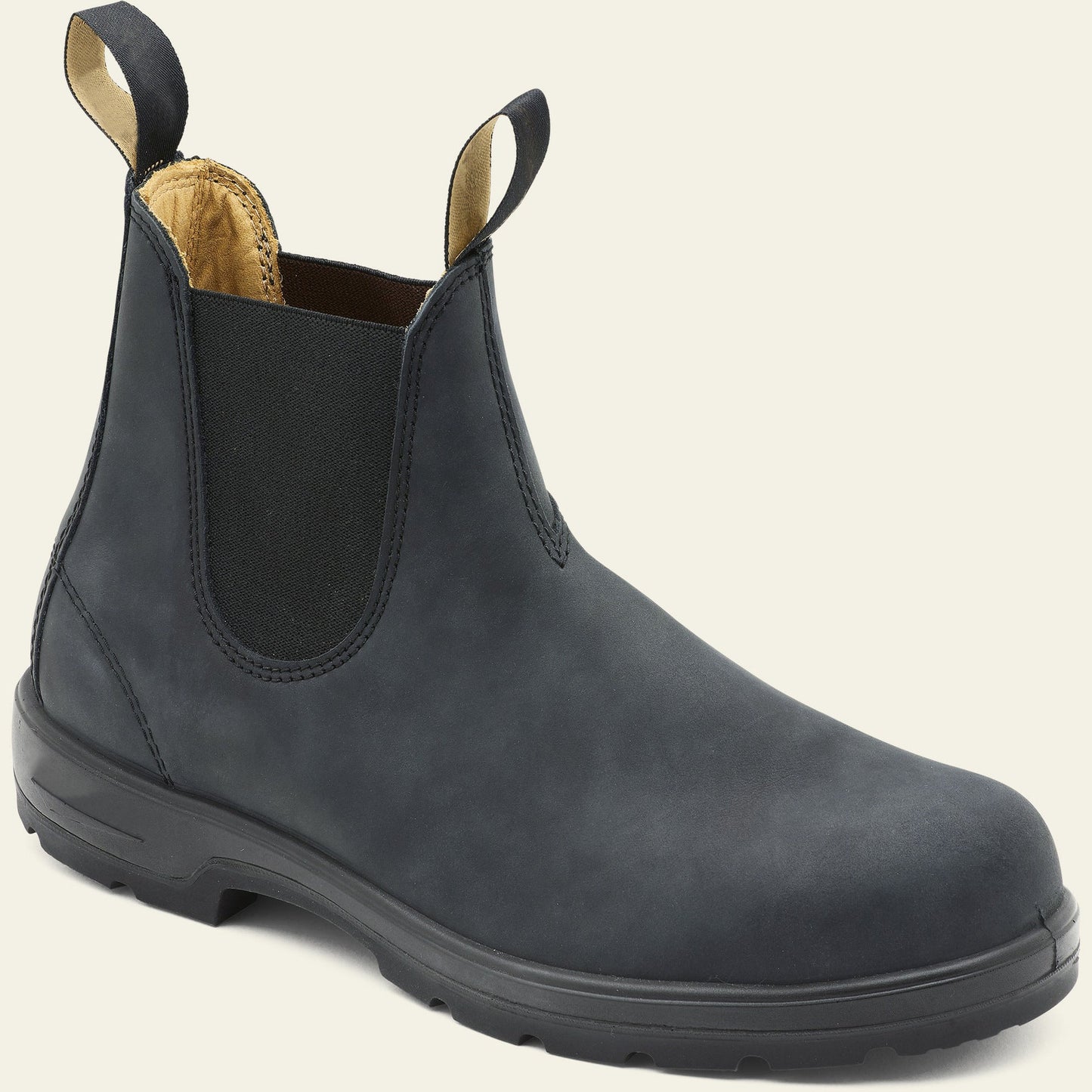 Men's Chelsea Boots – Leather – Ankle Length – Elastic Panels – Rugged Sole