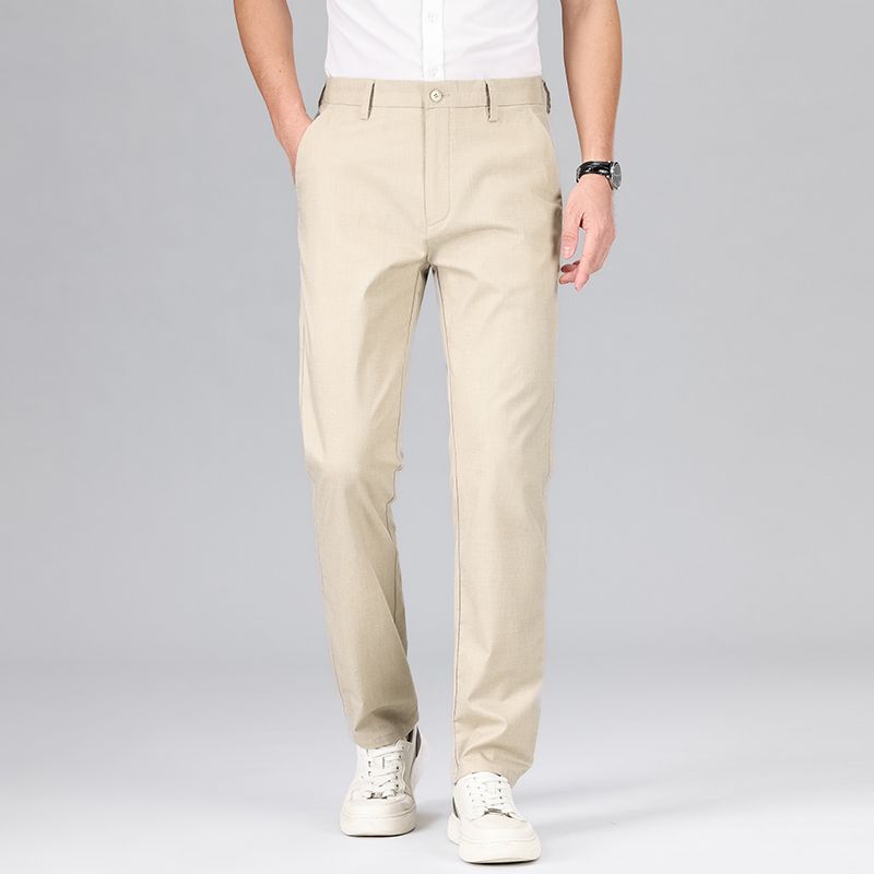 Men’s Straight-Leg Trousers – Tencel Linen Blend – Relaxed Fit – Breathable Lightweight