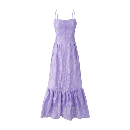 Women’s Midi Dress – Fitted Bodice – Sweetheart Neckline – Tiered Skirt – Sleeveless