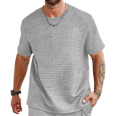 Men’s T-Shirt – Relaxed Fit – Textured Soft Knit – Breathable Crew Neck Casual Wear