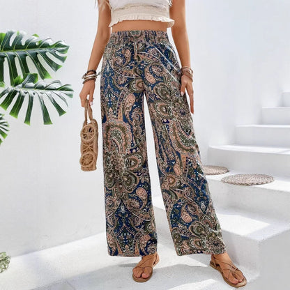 Women’s Wide-Leg Pants – Breathable Blend – Relaxed Fit – Elastic Waist – Full Length