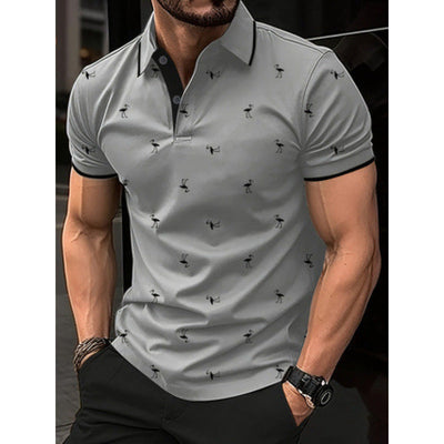 Men’s Polo Shirt – Cotton Blend – Regular Fit – Printed – Short Sleeve Casual Wear