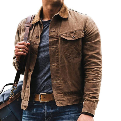 Men's Vintage Jacket - Rugged Design - Classic Button Closure - Outdoor Wear