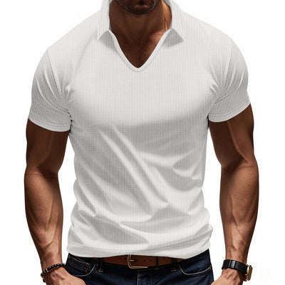 Men’s Polo Shirt – Relaxed Fit – V-Neck – Short Sleeve – Breathable Casual Wear