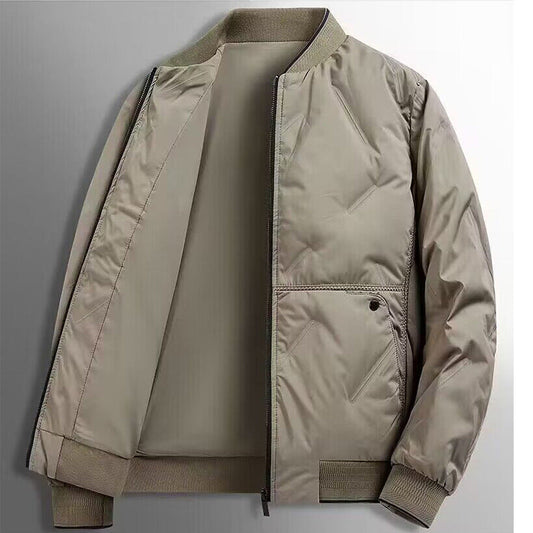 Men’s Quilted Jacket – Regular Fit – Padded Insulation – Ribbed Trim – Zip Front