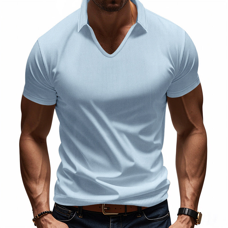 Men’s Polo Shirt – Relaxed Fit – V-Neck – Short Sleeve – Breathable Casual Wear