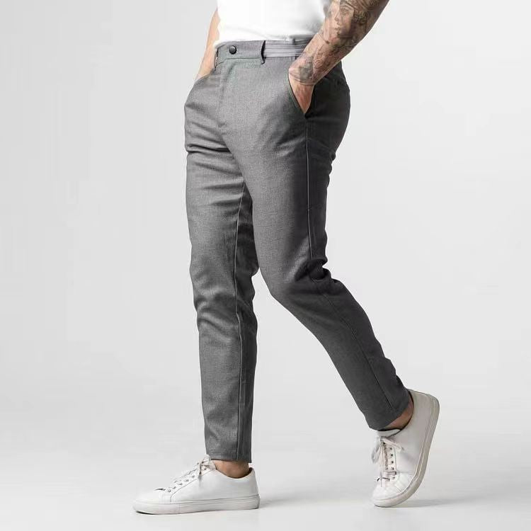 Men’s Casual Pants – Slim Fit – Tapered Leg – Full Length – Zip Fly