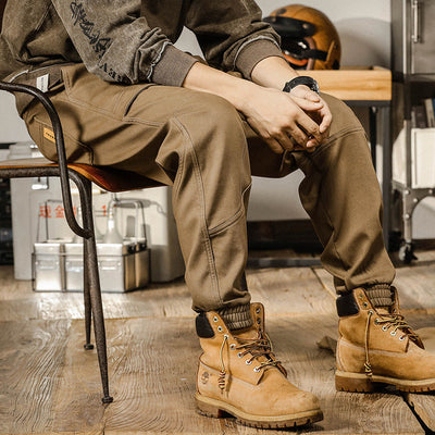 Men’s Cargo Pants – Relaxed Fit – Utility Pockets – Drawstring Cuff