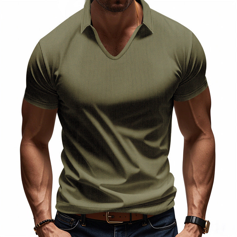 Men’s Polo Shirt – Relaxed Fit – V-Neck – Short Sleeve – Breathable Casual Wear