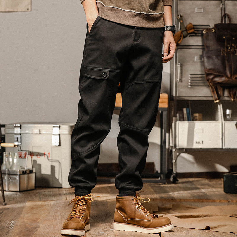 Men’s Cargo Pants – Relaxed Fit – Utility Pockets – Drawstring Cuff