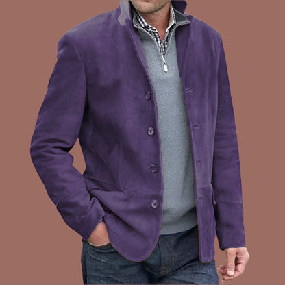 Men’s Casual Jacket – Regular Fit – Stand Collar – Button Front
