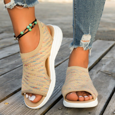Women’s Sandals – Mesh Upper – Open Toe – Slip-On – Cushioned Sole – Breathable Fit