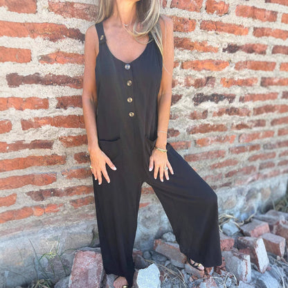 Women’s Jumpsuit – Relaxed Fit – Wide Leg – Soft Fabric – Casual Style