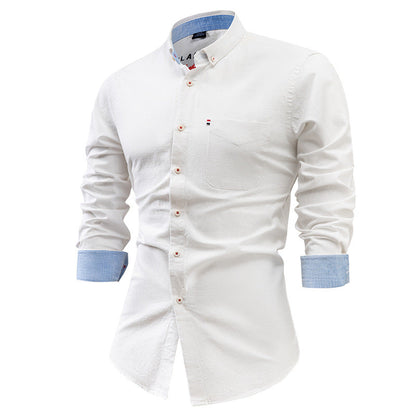 Men’s Button-Up Shirt – Slim Fit – Long Sleeve – Chest Pocket