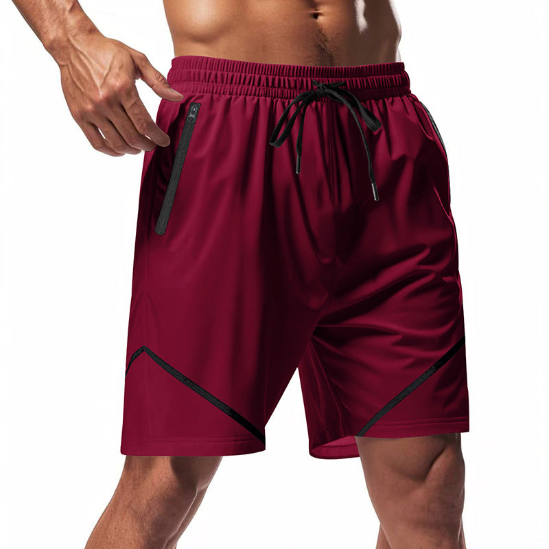 Men’s Athletic Shorts – Quick Dry Lightweight Fabric – Loose Fit – Knee Length – Zipper Pockets