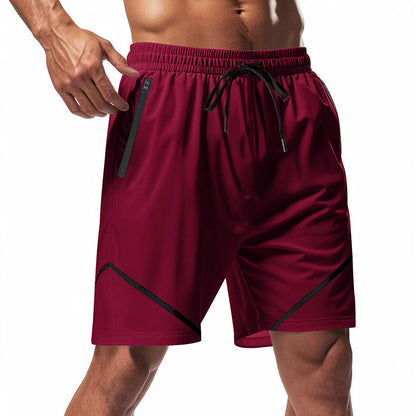 Men’s Athletic Shorts – Quick Dry Lightweight Fabric – Loose Fit – Knee Length – Zipper Pockets