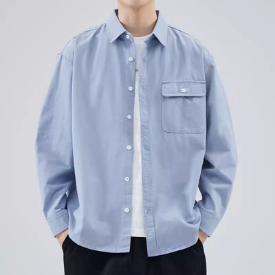 Men’s Button-Down Shirt – Relaxed Fit – Long Sleeve Casual Wear