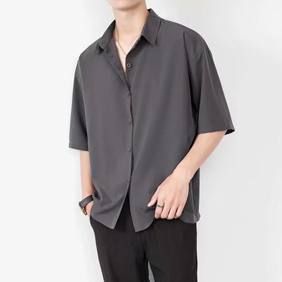 Men’s Short Sleeve Shirt – Relaxed Fit – Lightweight Fabric – Button-Up Casual Style