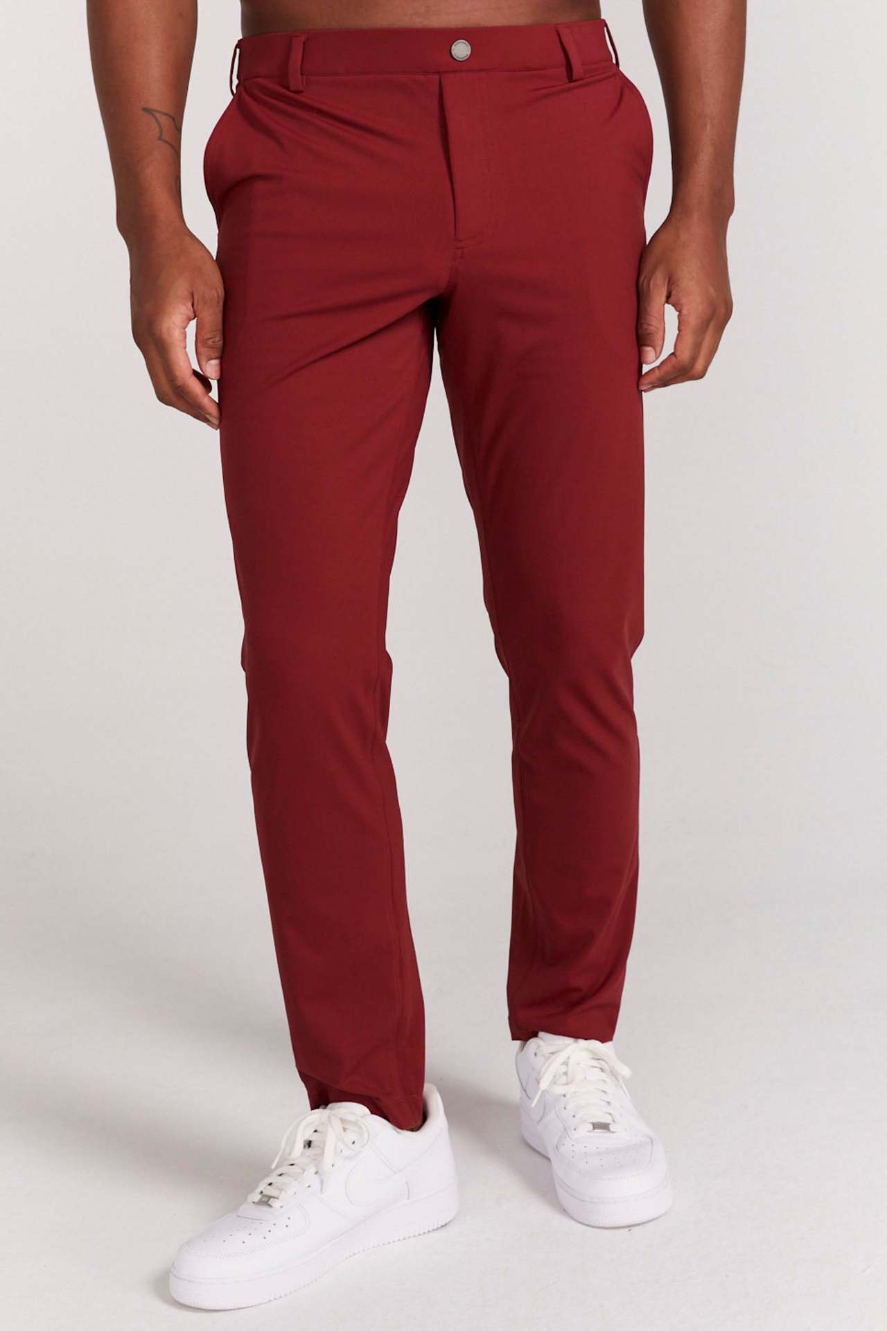 Men’s Slim Fit Trousers – Full Length – Soft Stretch Fabric – Rear Welt Pockets
