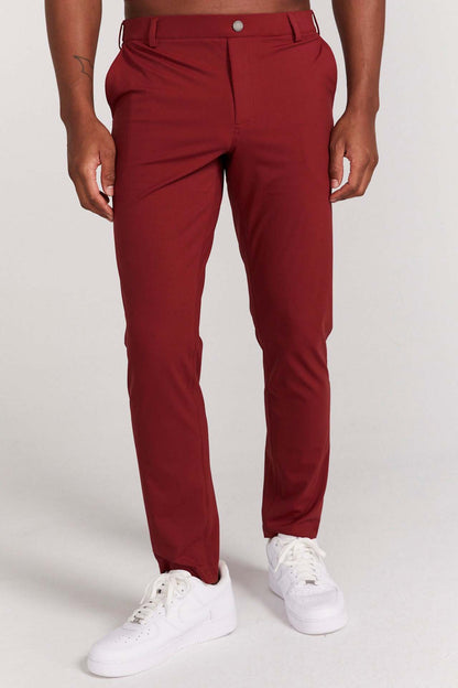 Men’s Slim Fit Trousers – Full Length – Soft Stretch Fabric – Rear Welt Pockets