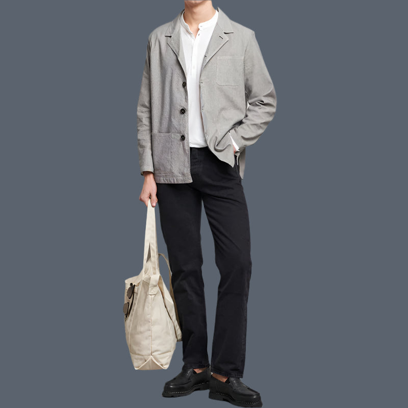Men’s Jacket – Lightweight Cotton Blend – Regular Fit – Single-Breasted Smart Casual