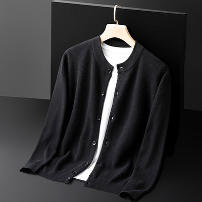 Men’s Cardigan – Slim Fit – Knit – Button Front – Ribbed Trim