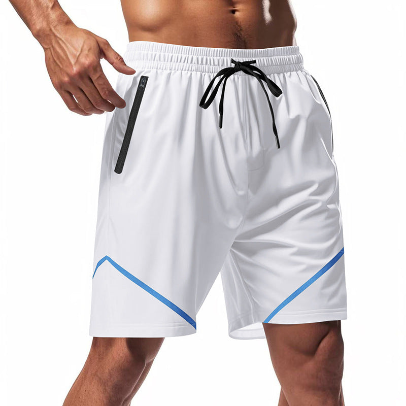 Men’s Athletic Shorts – Quick Dry Lightweight Fabric – Loose Fit – Knee Length – Zipper Pockets