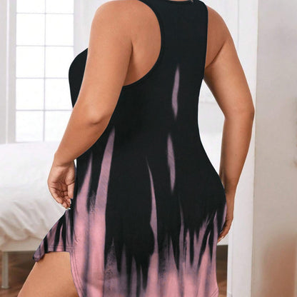 Women’s Nightdress – Loose Fit – Sleeveless – Cotton – Heart Print – Short Length