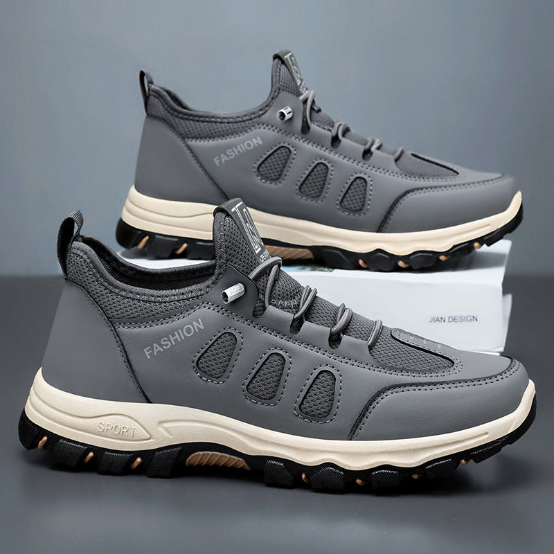 Men’s Hiking Shoes – Breathable Mesh – Cushioned Ankle Support – Trail Grip Sole