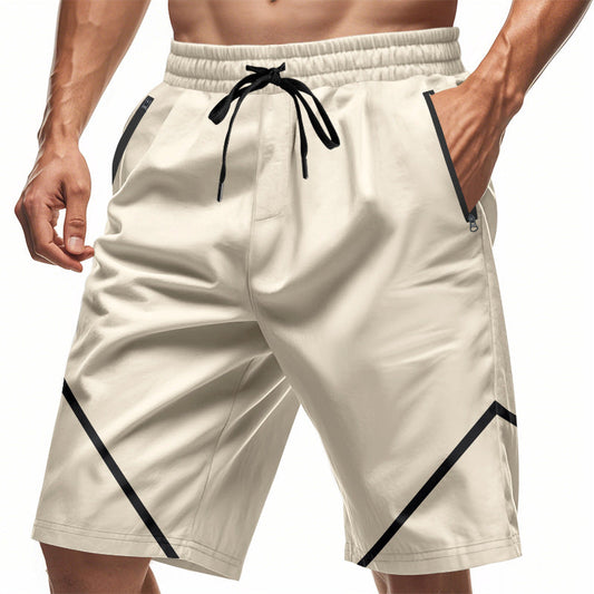 Men’s Athletic Shorts – Quick Dry Lightweight Fabric – Loose Fit – Knee Length – Zipper Pockets
