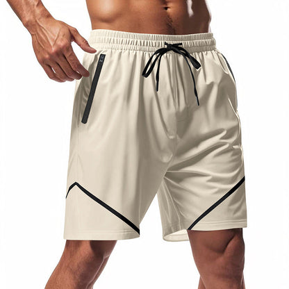 Men’s Athletic Shorts – Quick Dry Lightweight Fabric – Loose Fit – Knee Length – Zipper Pockets