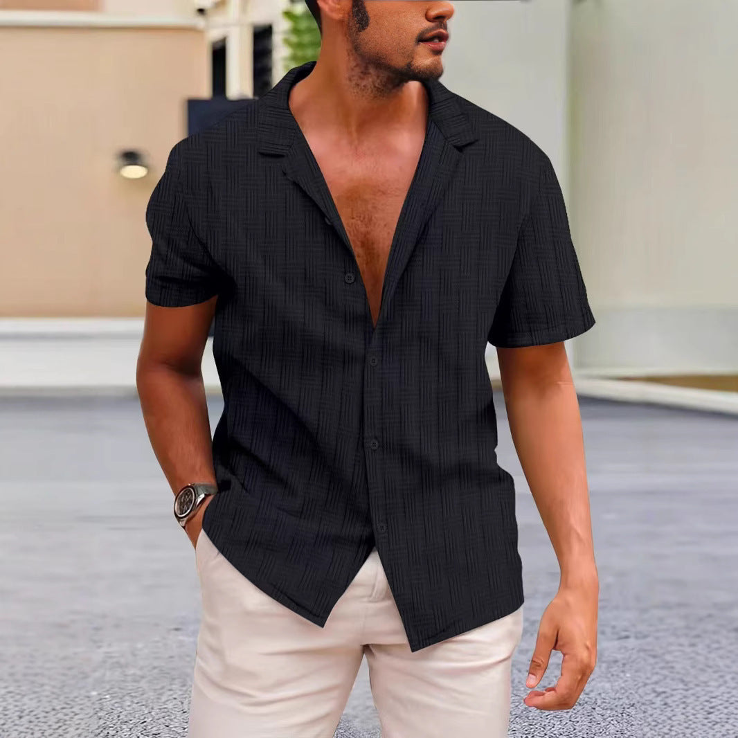 Men’s Short Sleeve Shirt – Classic Fit – Button-Up Casual Style