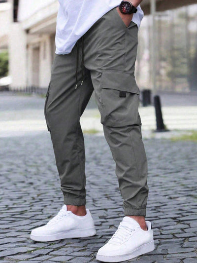 Men’s Cargo Jogger Pants – Relaxed Fit – Tapered Leg – Drawstring Waist