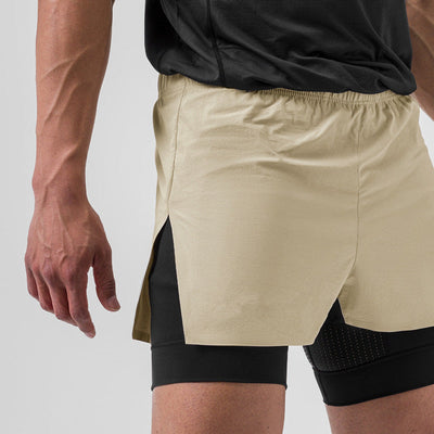 Men’s Athletic Shorts – Dual Layer – Compression Fit – Breathable Stretch Fabric