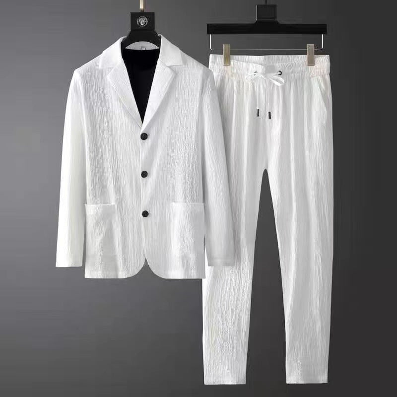 Men's lightweight long sleeve blazer and pants set