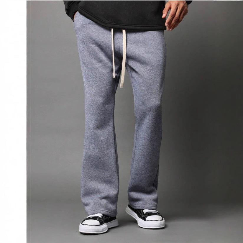 Men’s Flared Sweatpants – Cotton Fleece – Relaxed Fit – Drawstring Waist – Full Length