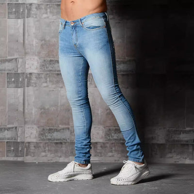 Men’s Denim Pants – Slim Fit – Stretch Denim – Full Length – 5-Pocket Casual Style