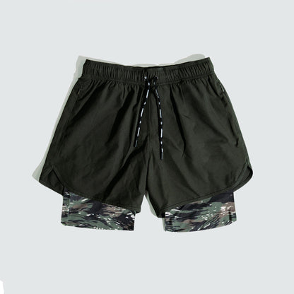 Men’s Training Shorts – Relaxed Fit – Compression Liner – Drawstring Waist