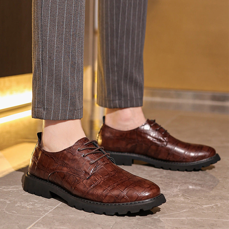 Men’s Derby Shoes – Leather – Cap Toe – Formal Fit – Rubber Sole – Classic Style