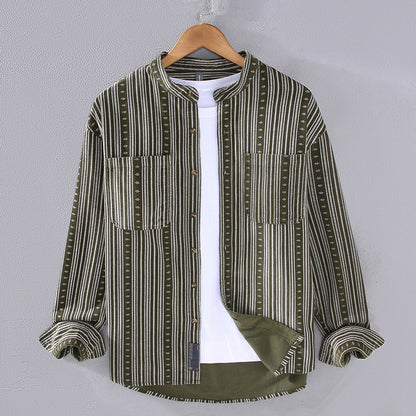 Men's Retro Striped Long Sleeve Shirt