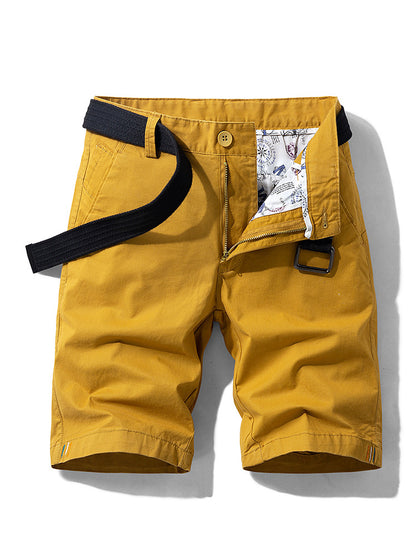 Men's Cargo Shorts - Cotton Blend - Relaxed Fit - Multi-Pocket with Belt