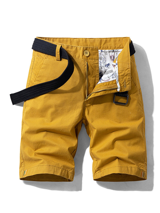 Men's Cargo Shorts - Cotton Blend - Relaxed Fit - Multi-Pocket with Belt