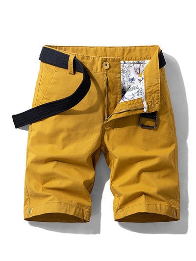 Men's Cargo Shorts - Cotton Blend - Relaxed Fit - Multi-Pocket with Belt
