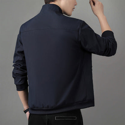 Men’s Business Jacket – Structured Fit – Water-Resistant – Standing Collar – Zip Front