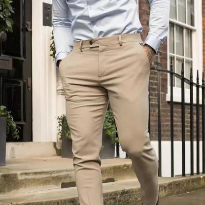 Men’s Trousers – Slim Fit – Tapered Leg – Cotton Blend – Business Casual Style