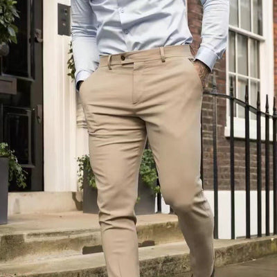Men’s Trousers – Slim Fit – Tapered Leg – Cotton Blend – Business Casual Style