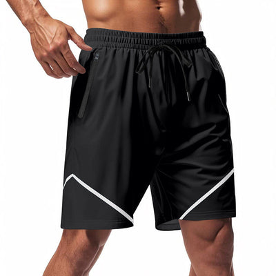 Men’s Athletic Shorts – Quick Dry Lightweight Fabric – Loose Fit – Knee Length – Zipper Pockets