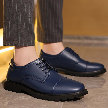 Men’s Derby Shoes – Leather – Cap Toe – Formal Fit – Rubber Sole – Classic Style